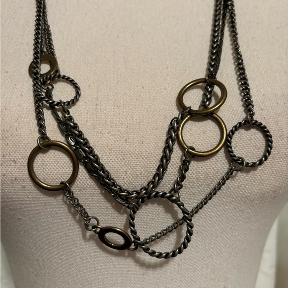 Vintage Park Lane unique multi layered circle link Necklace - Picture 3 of 12